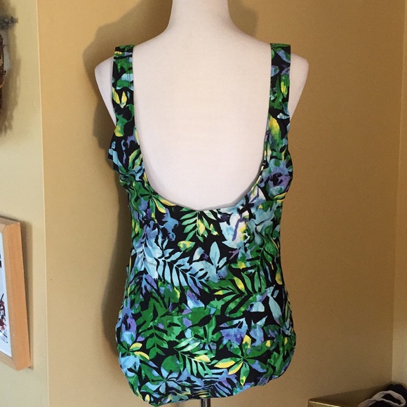 Swimsuits 4 All sz 20W Floral Mallot Bathing Suit - Picture 3 of 8